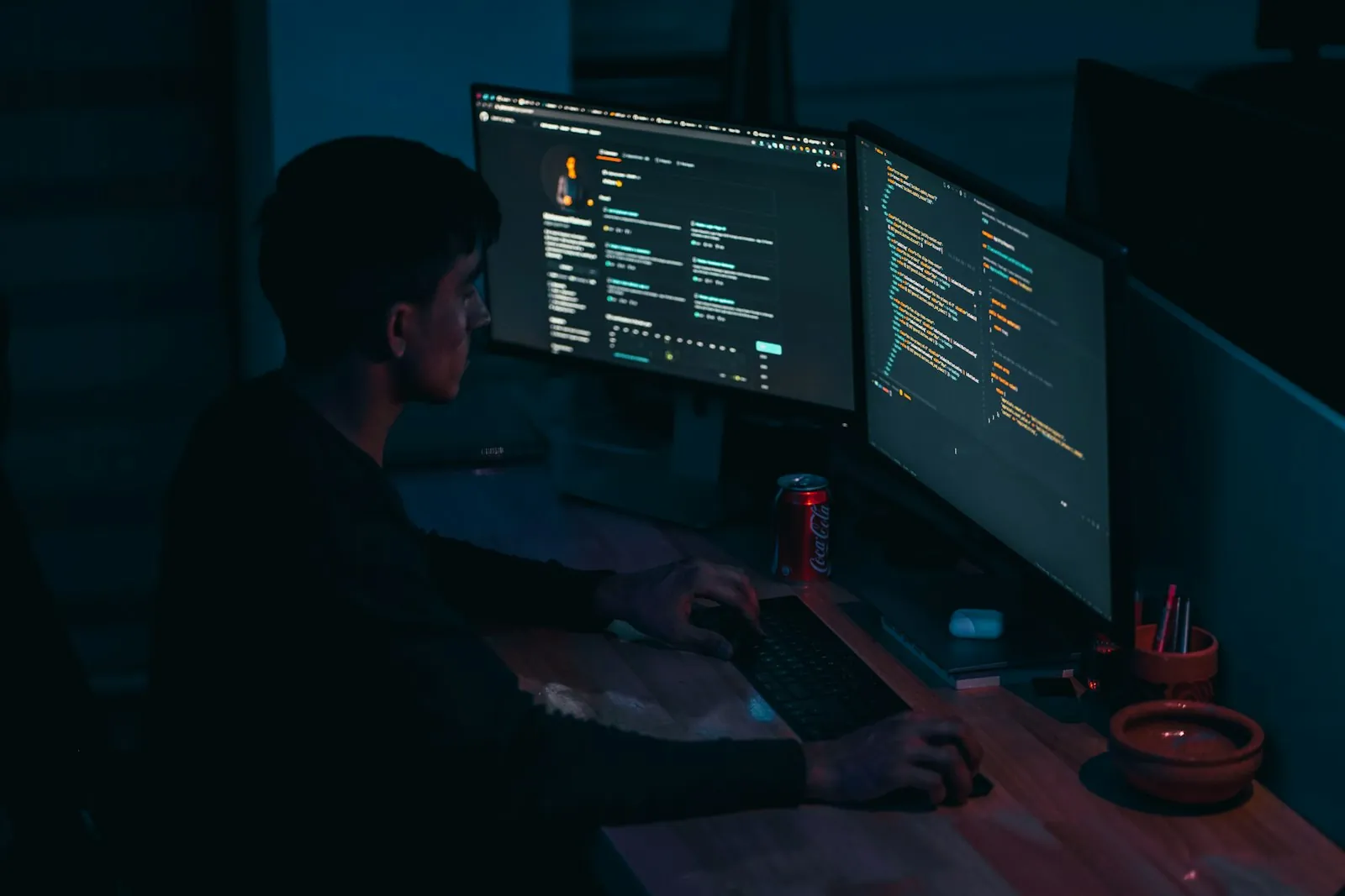 A developer working at a computer